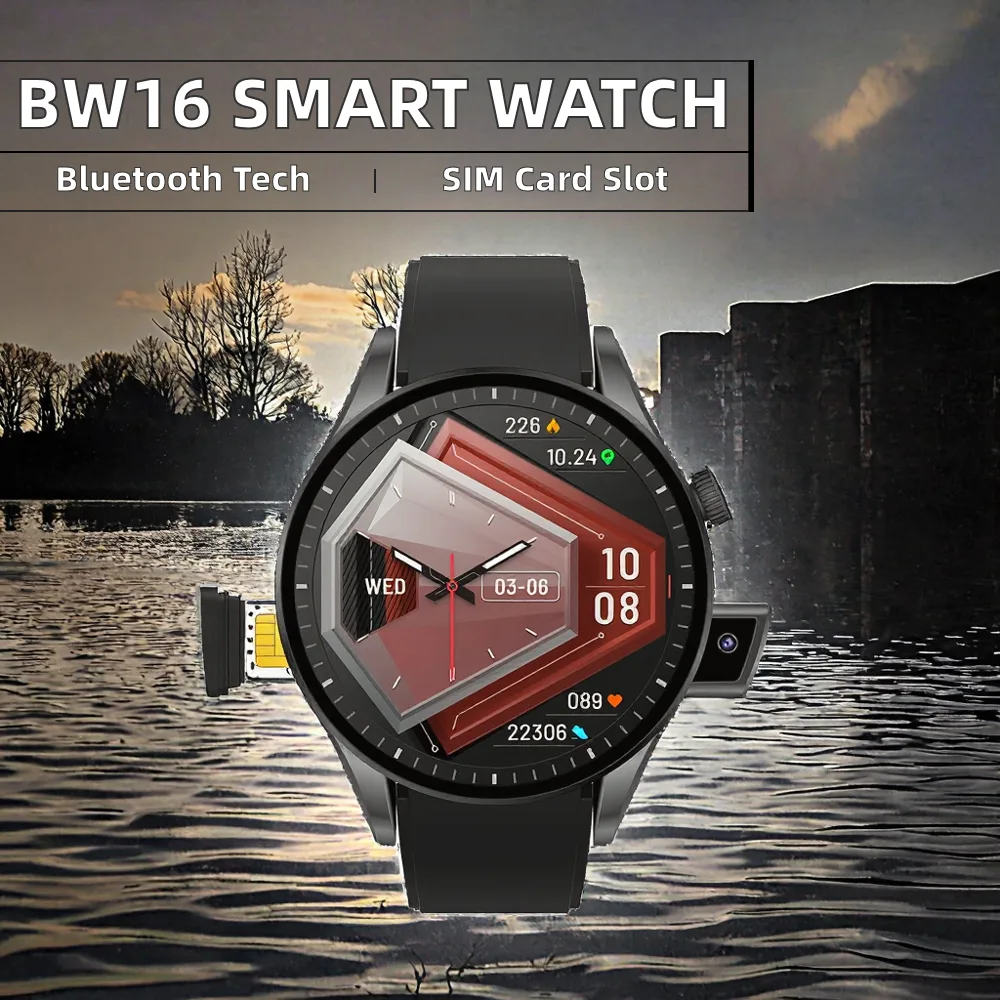 BW16 CamSim Smart Watch | SIM Support | HD Camera | Bluetooth Calling | Round Display